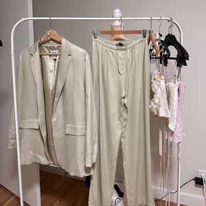 ZARA silky blazer set
